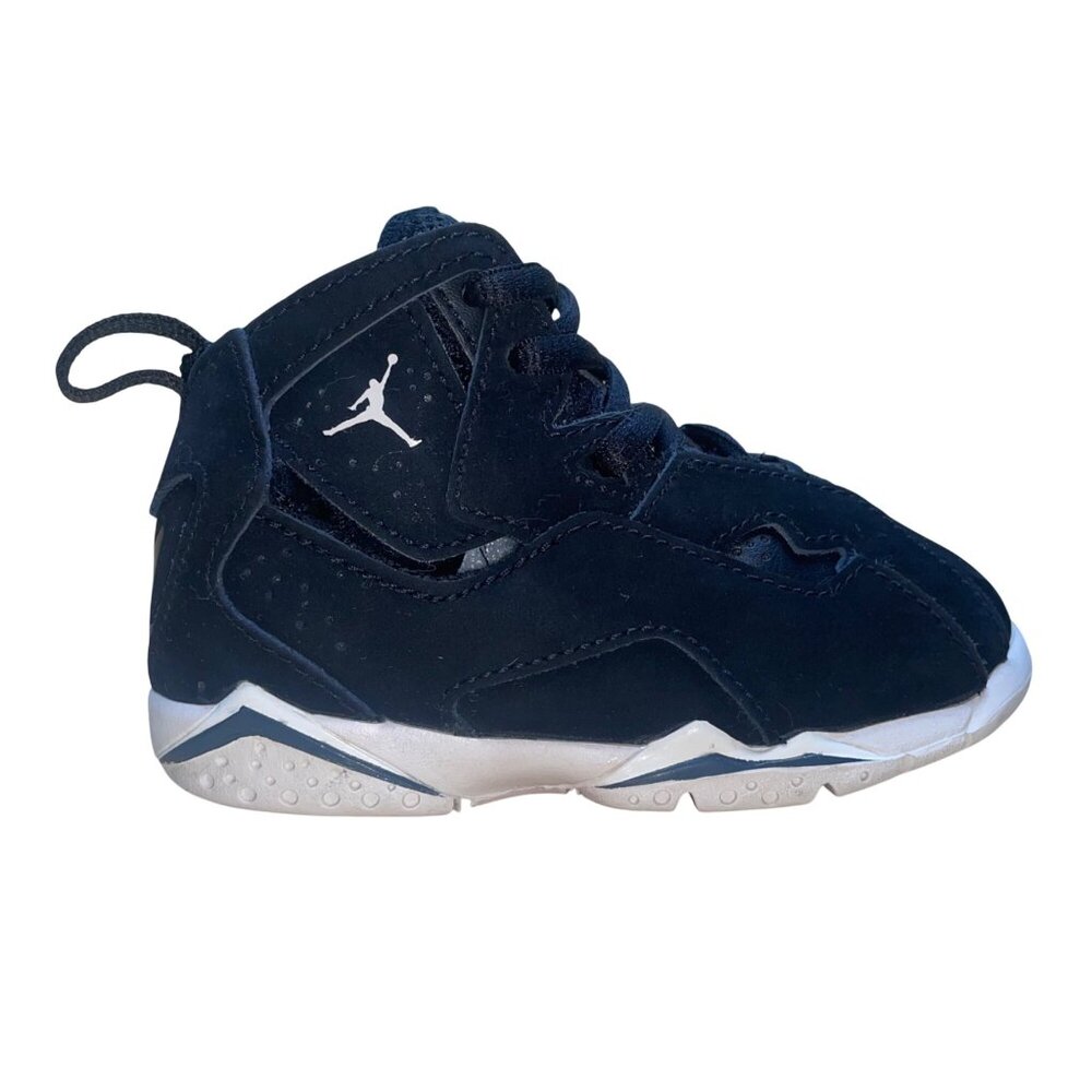 Air Jordan Kids Black Suede Sneakers Lace-Up Basketball Shoes Size 7C - Picture 1 of 8